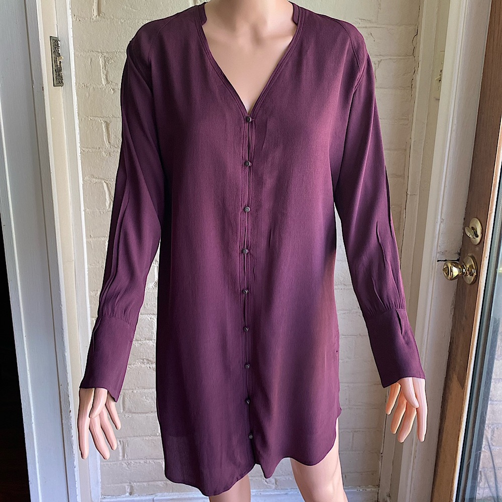 Nordstrom GF Collection size small long sleeve burgundy purple boho dress